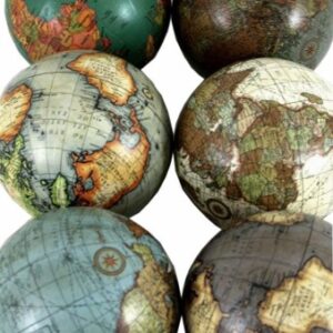 Set of 6 X 3 Inch Decorative Globes in Assorted Colours